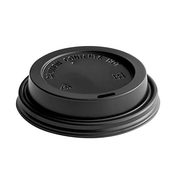 10-24oz Black Sip Thru Hot Cup Lid, 90mm