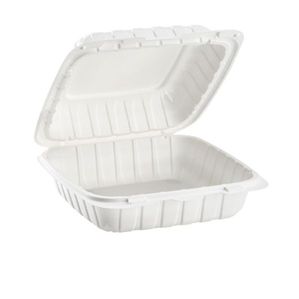 Royalty Eco White 6x6 1 Compartment MFPP Hinged Container
