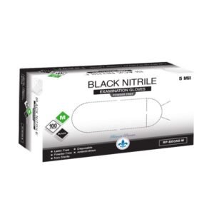 Royalty Premier Medium Black 5mil Exam Powder Free Gloves