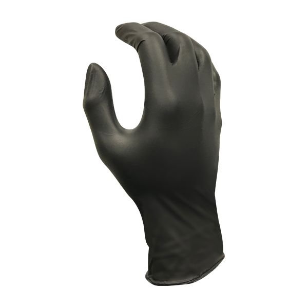 Large Black 4mil Exam Powder Free Gloves - Image 2